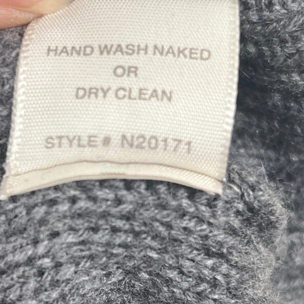 NakedCashmere Grey‎ 100% Cashmere Striped Crewneck Sweater N20171 Mens Medium